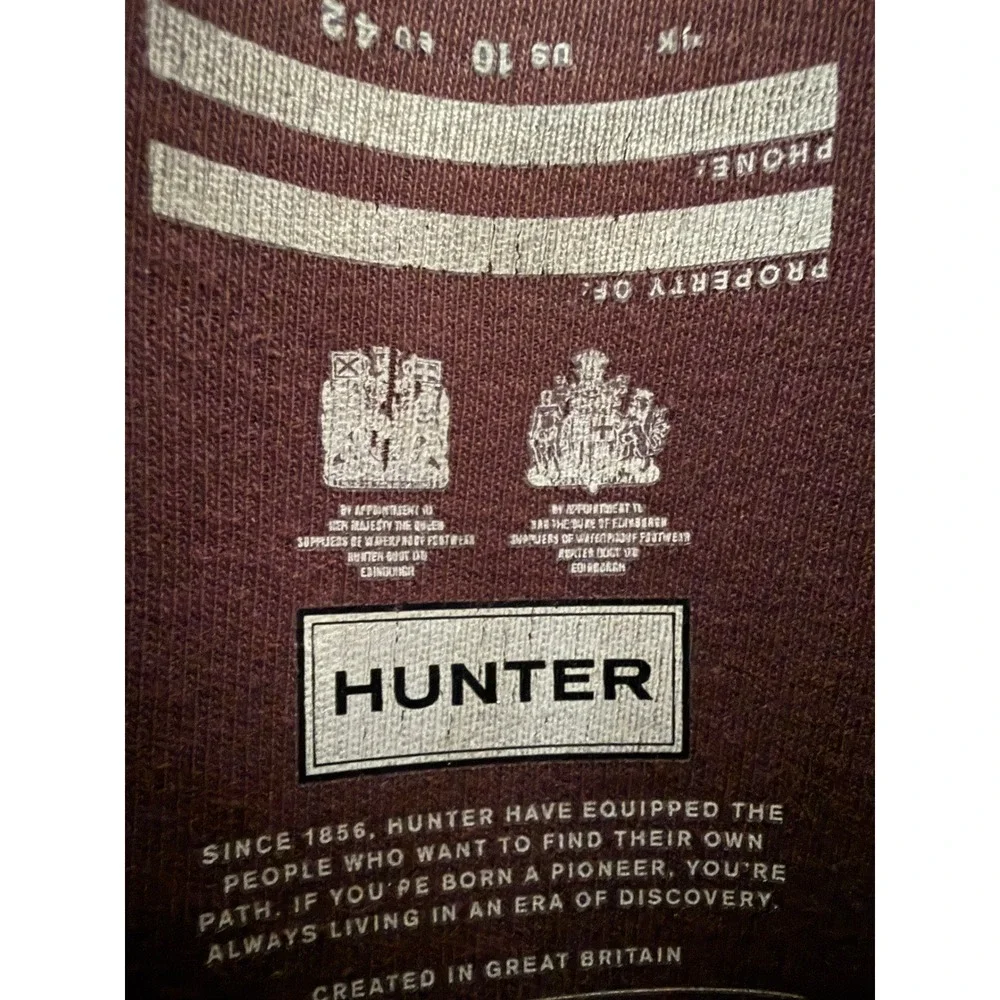 Hunter Original Tall Gloss Brown Rubber Rain Boots Womens Size 10 Waterproof